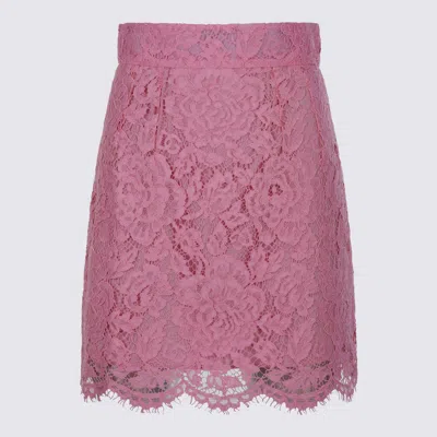 Dolce & Gabbana Lace Mini Skirt In Pink