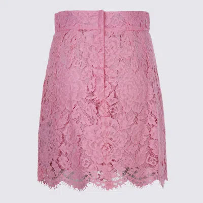Dolce & Gabbana Lace Mini Skirt In Pink