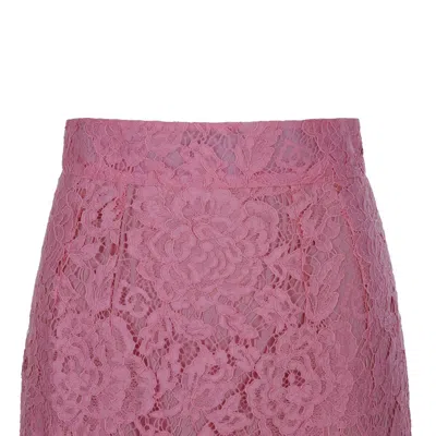 Dolce & Gabbana Lace Mini Skirt In Pink