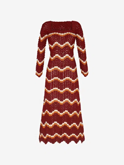 Escvdo Sumac Maxi Dress In Bordeaux / Orange