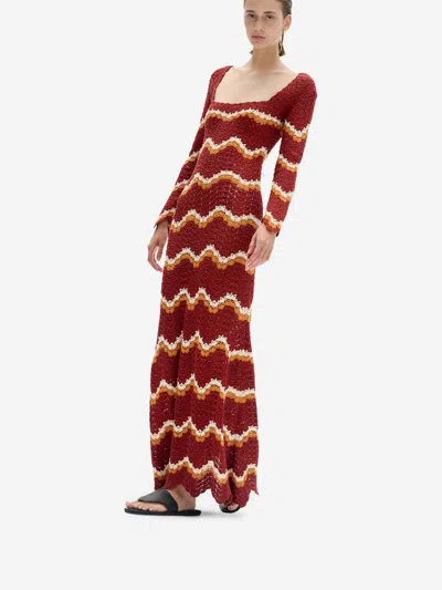 Escvdo Sumac Maxi Dress In Bordeaux / Orange