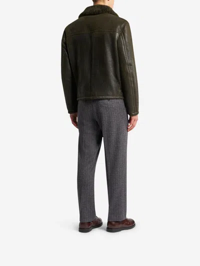 Etro Shearling Jacket In Brown