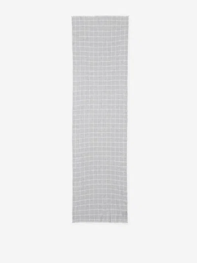 Fedeli Checkered Pattern Scarf In Checkered Motif
