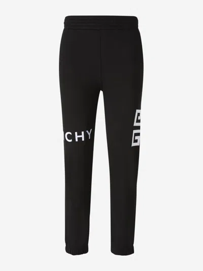 Givenchy Man Pants Black Size M Cotton In Oversized Logo Embroidered On Front And Back