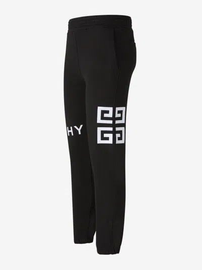 Givenchy Man Pants Black Size M Cotton In Oversized Logo Embroidered On Front And Back