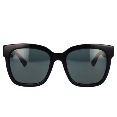 Gucci Black Black Grey Acetate Sunglasses In Black