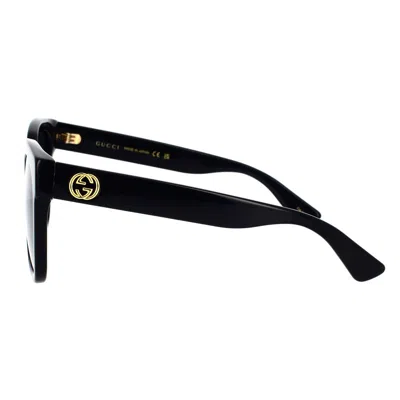 Gucci Black Black Grey Acetate Sunglasses In Black