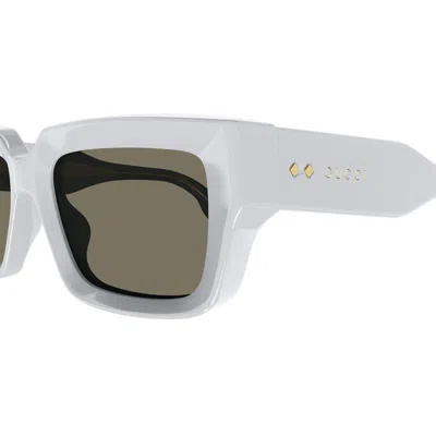 Gucci Womens Green Gg1529s Square-frame Acetate Sunglasses In Gray