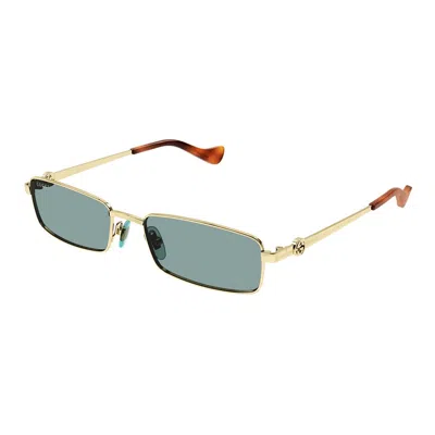 Gucci Eyewear Rectangular Frame Sunglasses In Gold