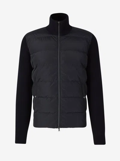 Herno Wool Down Jacket Comforter Jackets And Coats Black In Midnight Blue