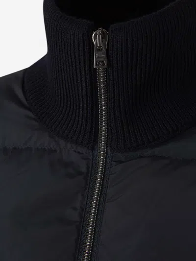 Herno Wool Down Jacket Comforter Jackets And Coats Black In Midnight Blue