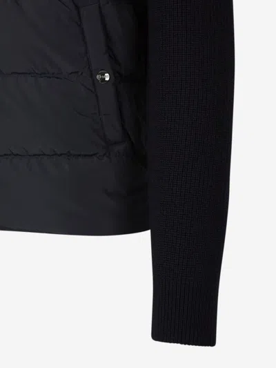 Herno Wool Down Jacket Comforter Jackets And Coats Black In Midnight Blue