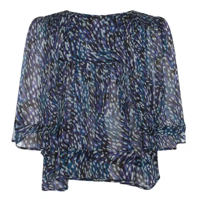 Isabel Marant Étoile Roxini Abstract-print Blouse In Navy