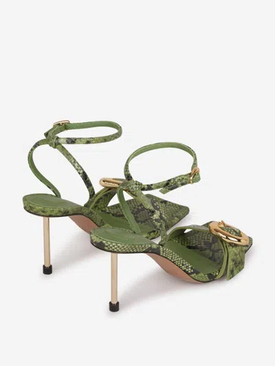 Jacquemus Les Sandales Regalo Buckle High-heeled Sandals In Green