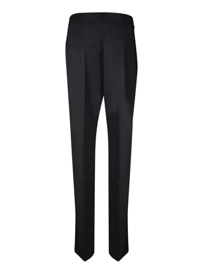 Jacquemus High-waisted Straight Leg Trousers With Buckle Detail And Silhouette In Black