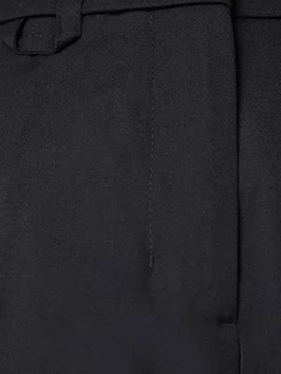 Jacquemus High-waisted Straight Leg Trousers With Buckle Detail And Silhouette In Black