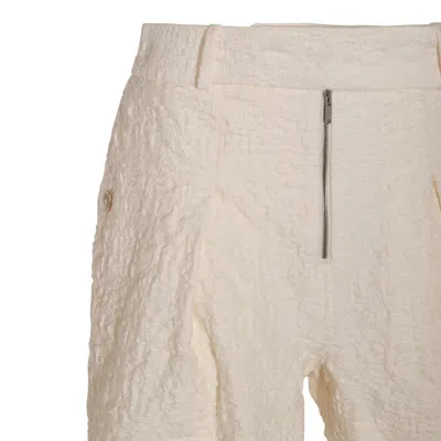 Jil Sander Textured-finish Shorts In Beige
