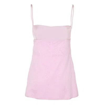 Jil Sander Lace-panelled Cami Top - Women's - Cotton/polyamide/viscose In Marshmallow