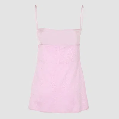Jil Sander Lace-panelled Cami Top - Women's - Cotton/polyamide/viscose In Marshmallow