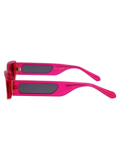 Linda Farrow Sunglasses Lfl1419 C7 Sun C7 In Neonpink/lightgold/grey
