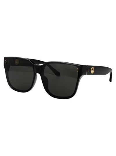 Linda Farrow Sunglasses Lfl1467 C1 Sun C1 In Black/yellowgold/grey