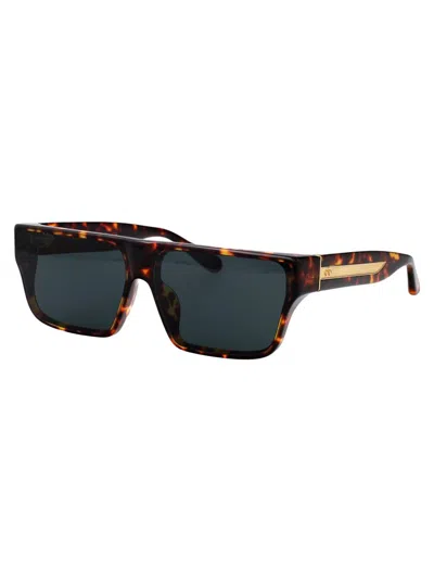 Linda Farrow Sunglasses Lfl1501 C3 Sun C3 In Darkt-shell/lightgold/deepgreen