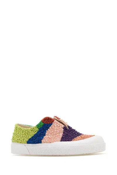 Loewe Slip On Terra Vulca In Tessuto Decorato Uomo In Multicoloured