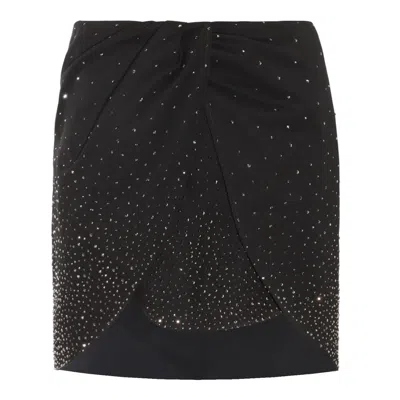 Off-white Crystal-embellished Mini Skirt In Black