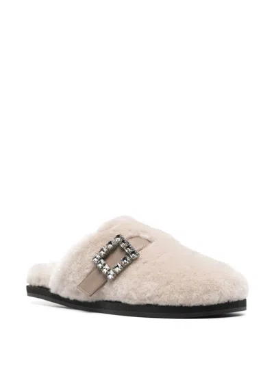 Roberto Festa Open-heel Muller Shoes In Beige