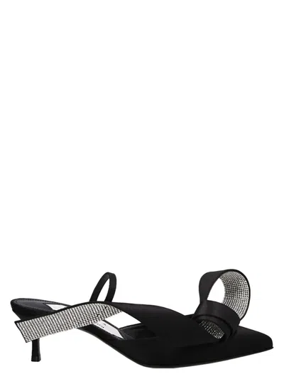 Sergio Rossi Black Pointed Toe Heels In Black