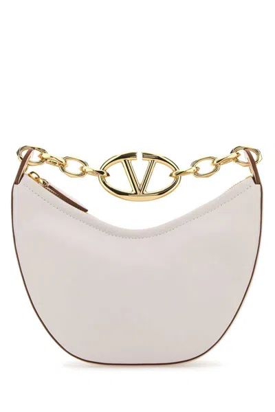 Valentino Ivory Leather Mini Hobo Vlogo Moon Handbag In Pink