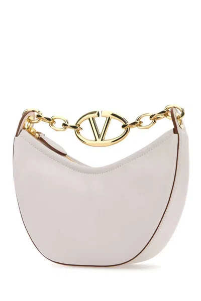 Valentino Ivory Leather Mini Hobo Vlogo Moon Handbag In Pink