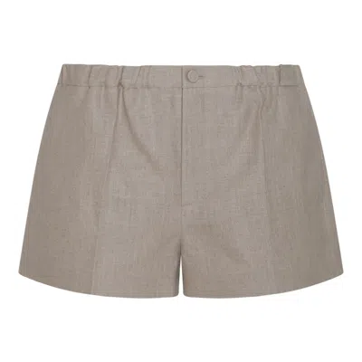 Valentino Mid-rise Pleated Shorts In Beige