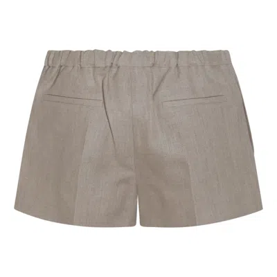 Valentino Mid-rise Pleated Shorts In Beige
