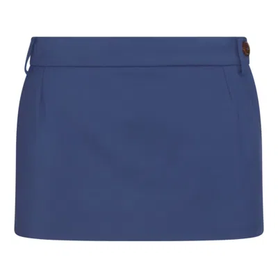 Vivienne Westwood Navy Foam Tailored Miniskirt In Blue