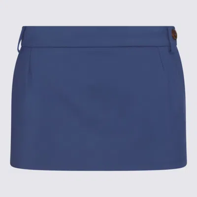 Vivienne Westwood Navy Foam Tailored Miniskirt In Blue
