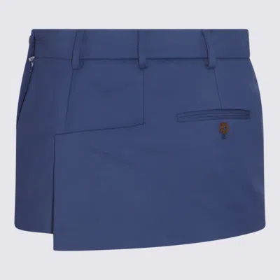 Vivienne Westwood Navy Foam Tailored Miniskirt In Blue