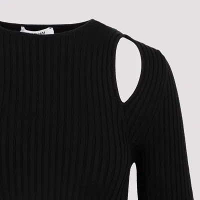 Wolford X Simkhai Contoured Ribbed-knit Minidress In Black