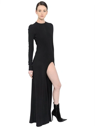 Shop Haider Ackermann Stretch Crepe Dress With Cutout In Black