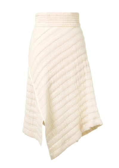 Isabel Marant Galeo Asymmetric Ecru Quilted Cotton Skirt