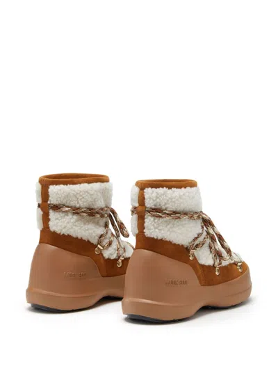 Moon Boot Capsule Luna Low Shearling Snow Boots In Beige