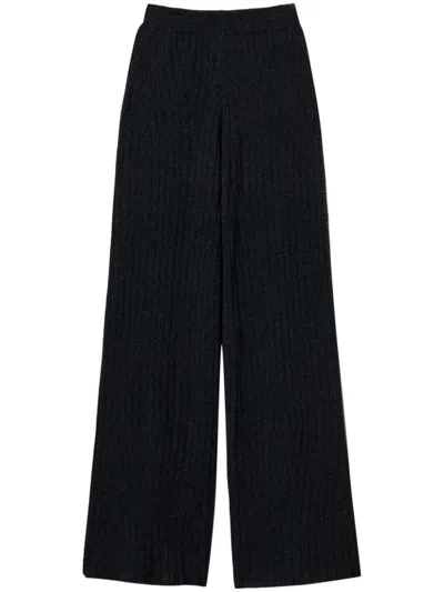 Twinset Knitted Palazzo Pants In Grey