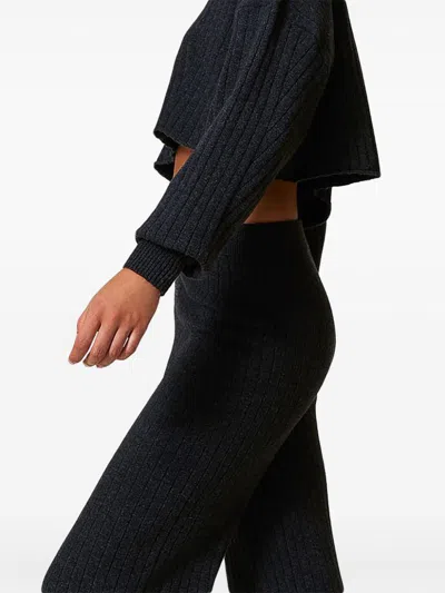 Twinset Knitted Palazzo Pants In Grey