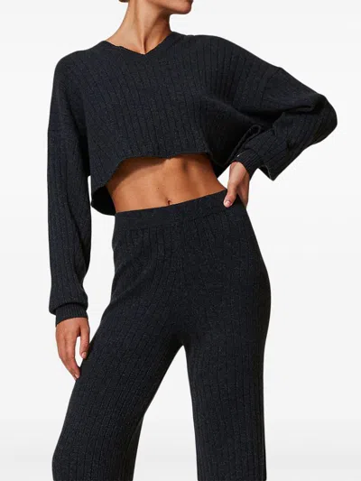 Twinset Knitted Palazzo Pants In Grey
