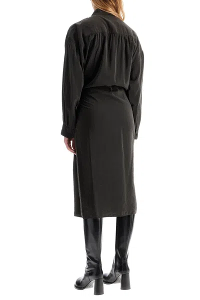 LEMAIRE LEMAIRE MIDI DRESS WITH TWISTED CLOSURE 