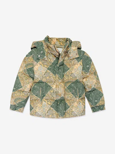 Etro Paisley-print Puffer Jacket In Green