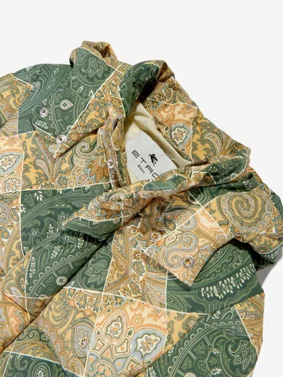 Etro Paisley-print Puffer Jacket In Green