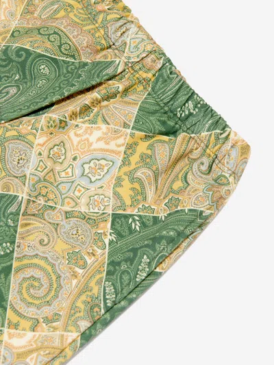 Etro Pantaloni Svasati Con Stampa Paisley In Green