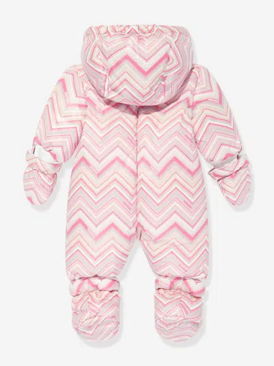 Missoni Chevron-print Snowsuit In Pink