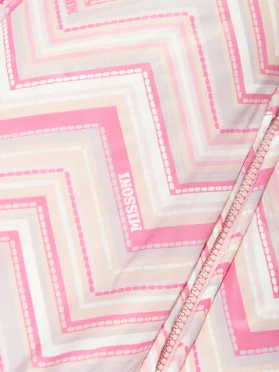 Missoni Chevron-print Snowsuit In Pink
